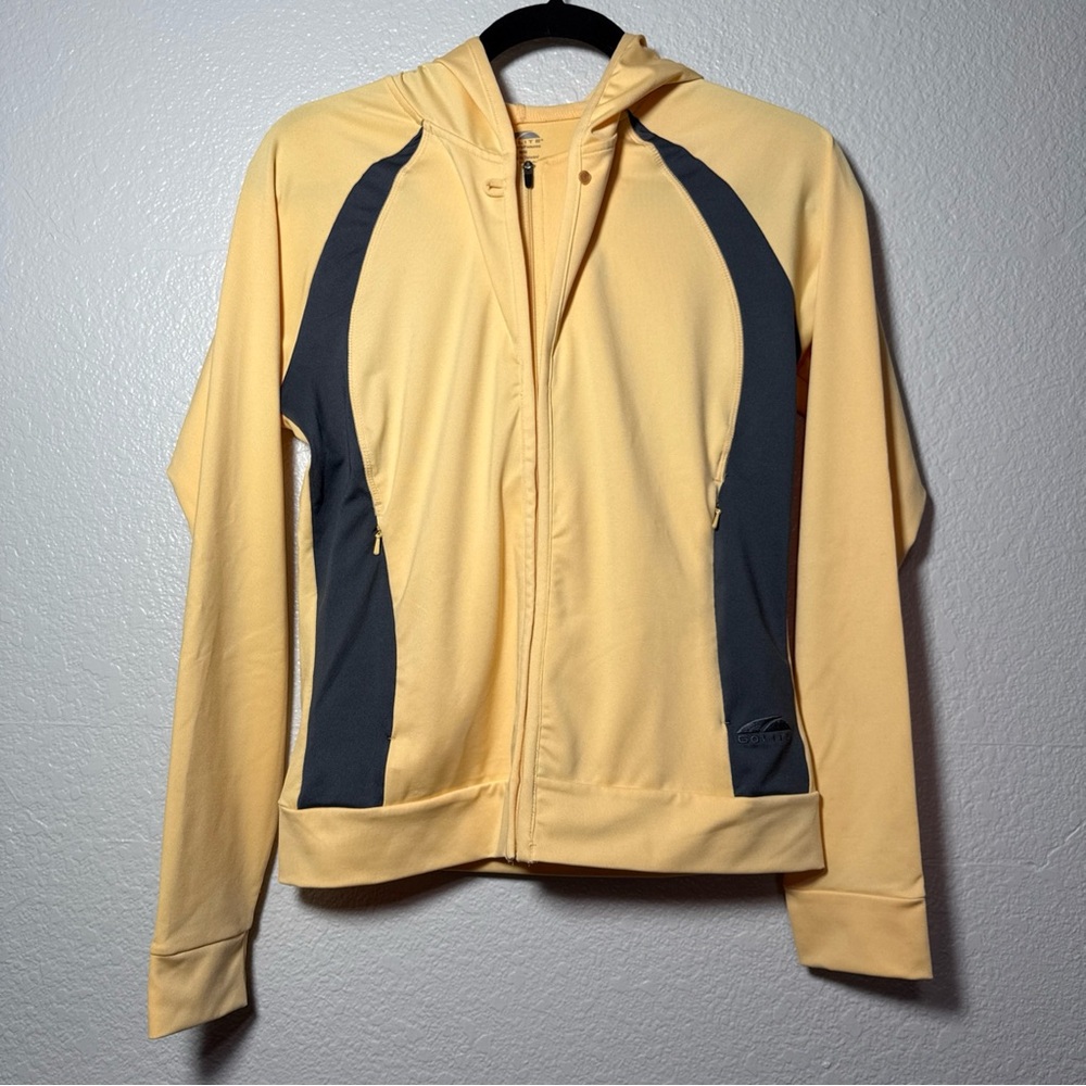GoLite Womens Yellow Grey Full Zip Performance Hoodie Activewear Jacket Size M